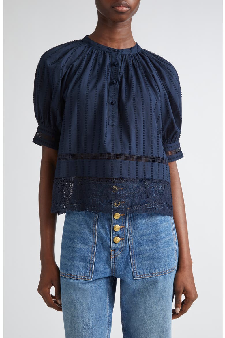 Faye Puff Sleeve Top, Main, color, MIDNIGHT