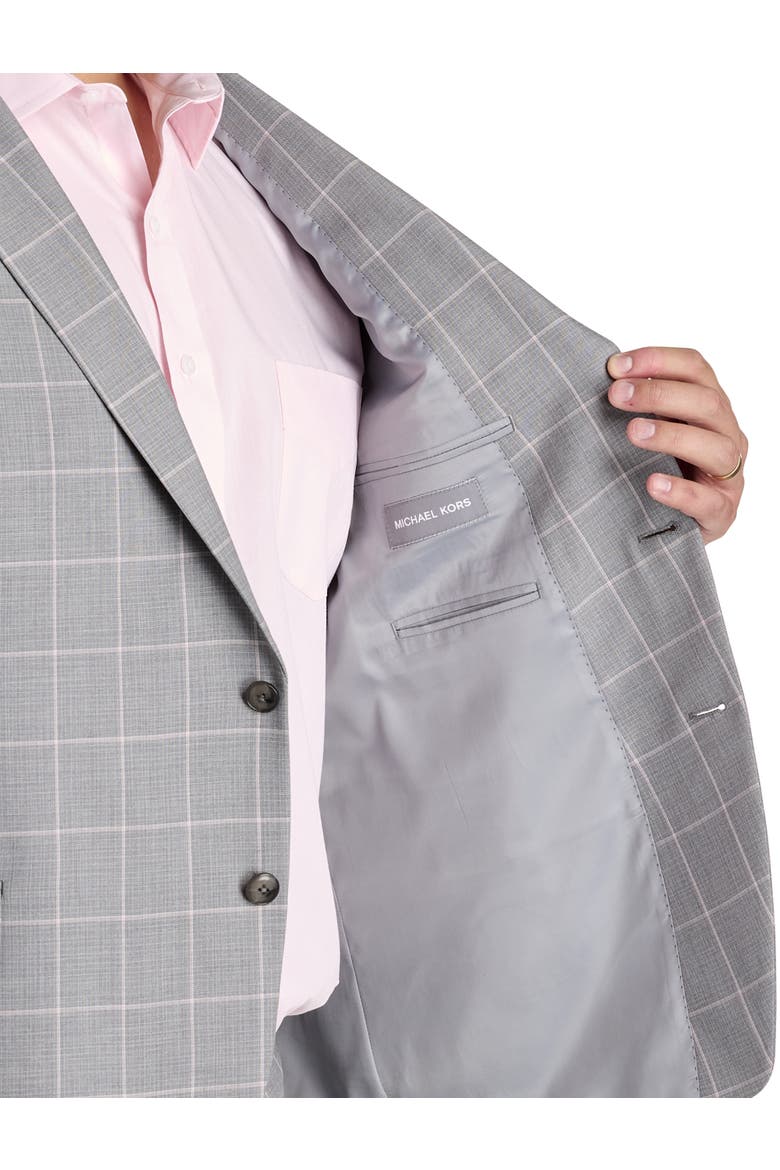 Big & Tall Windowpane Suit Jacket, Alternate, color, GREY