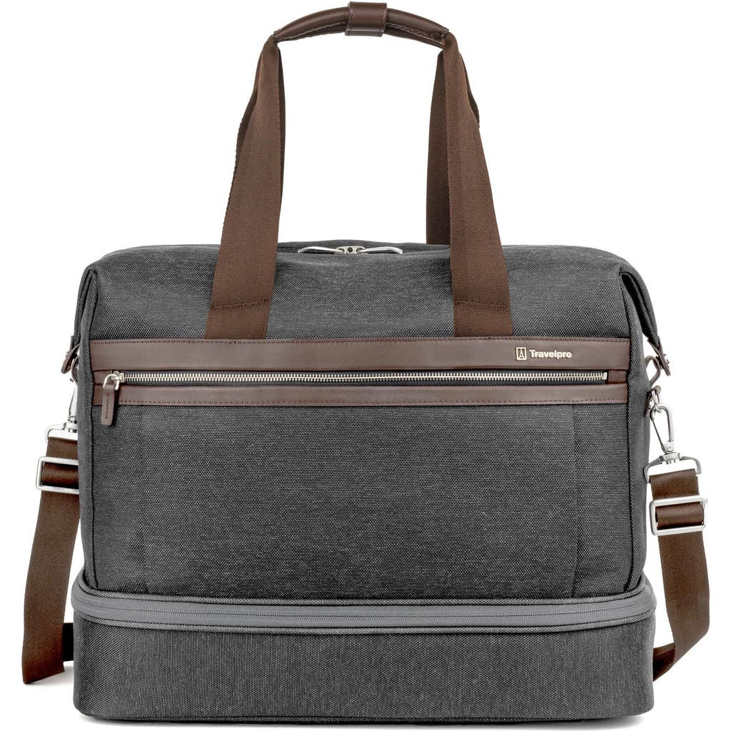 TRAVELPRO Platinum Elite Carry on Soft Travel Drop-Bottom Weekender Bag in Vintage Grey  product