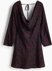 H&M Flared-skirt Cowl-neck Dress
