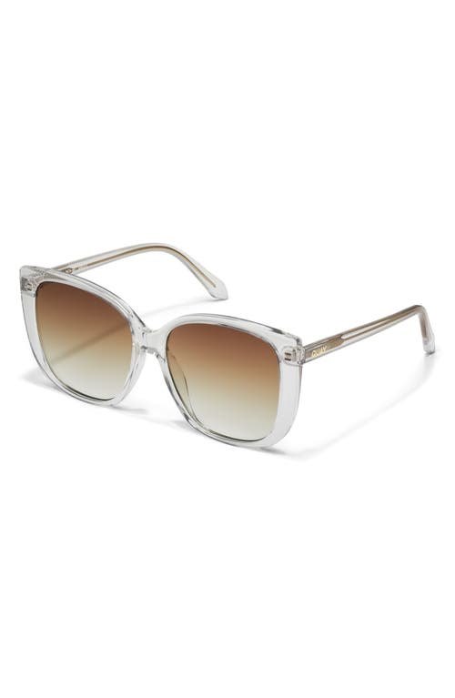 Quay Ever After 59mm Cat Eye Sunglasses In Clear/sepia