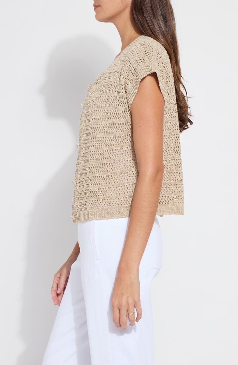Lysse Brisa Open Knit Short Sleeve Cardigan, Alternate, color, 