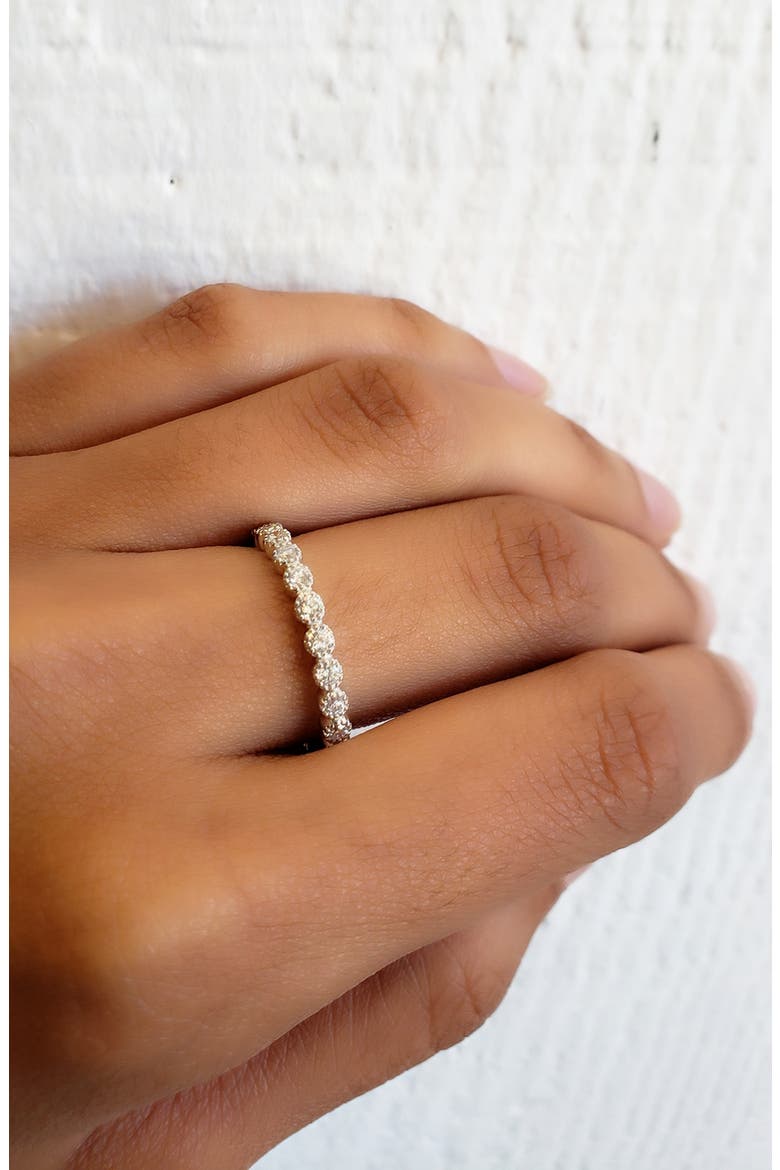 Bezel Set Diamond Stacking Ring, Alternate, color, WHITE GOLD/ DIAMOND