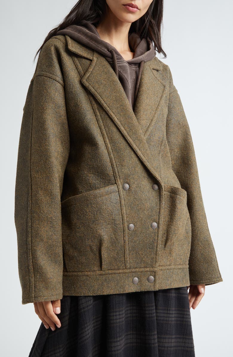 R13 Oversize Double Breasted Wool Blend Jacket, Alternate, color, 