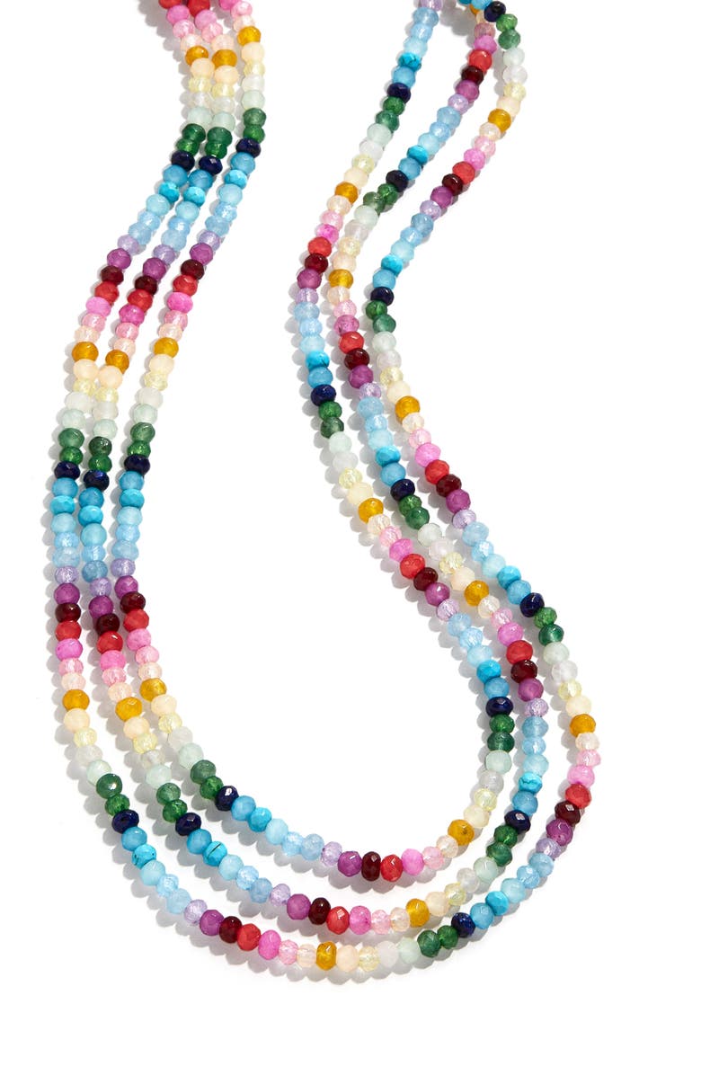BaubleBar Isla Layered Beaded Necklace, Main, color, Multicolored