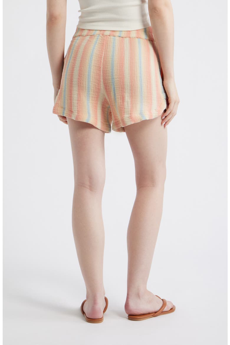 Premium Surf Stripe Cotton Shorts, Alternate, color, PEACH MULTI
