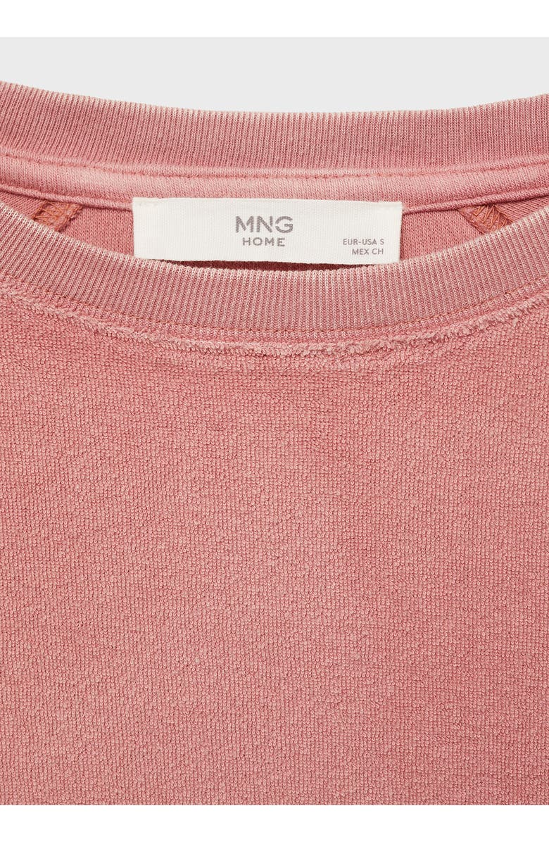 MANGO Cotton Blend Terry T-Shirt, Alternate, color, Pink