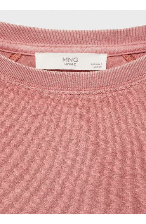Mango Cotton Blend Terry T-shirt In Pink
