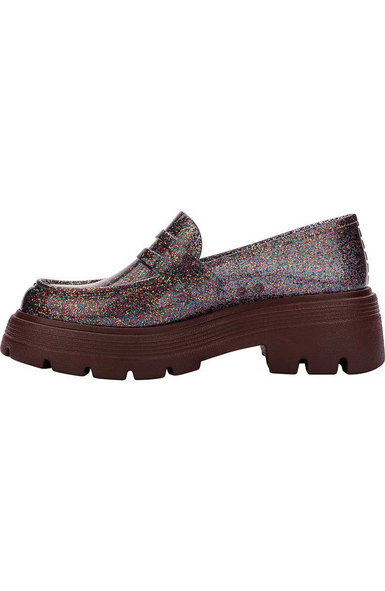 Melissa Royal Platform Penny Loafer, Alternate, color, Glitter Multicor
