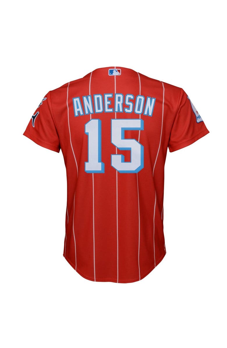 Nike Youth Nike Brian Anderson Red Miami Marlins City Connect Replica Player Jersey, Alternate, color,