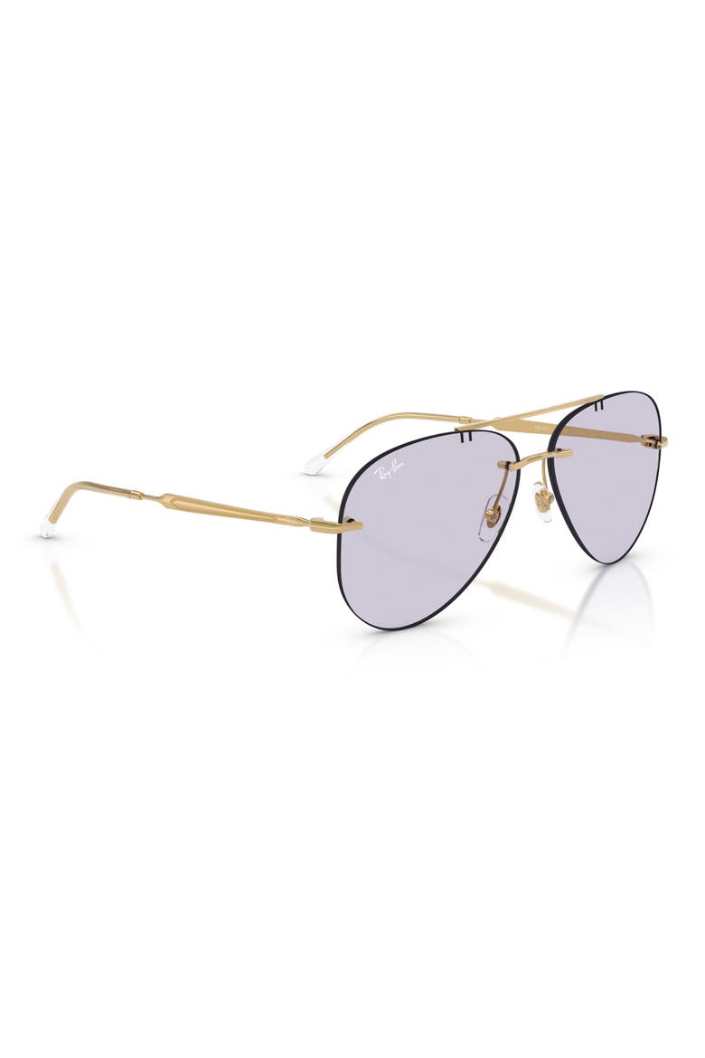 RB3791 62mm Photochromic Rimless Pilot Sunglasses, Alternate, color, ARISTA / PHOTO AMETHYST