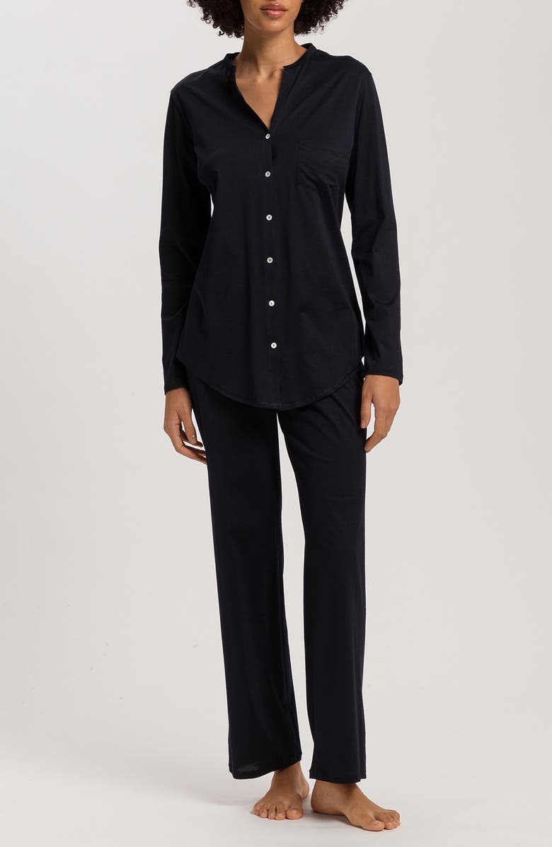 Hanro Cotton Deluxe Pajamas, Main, color, Black