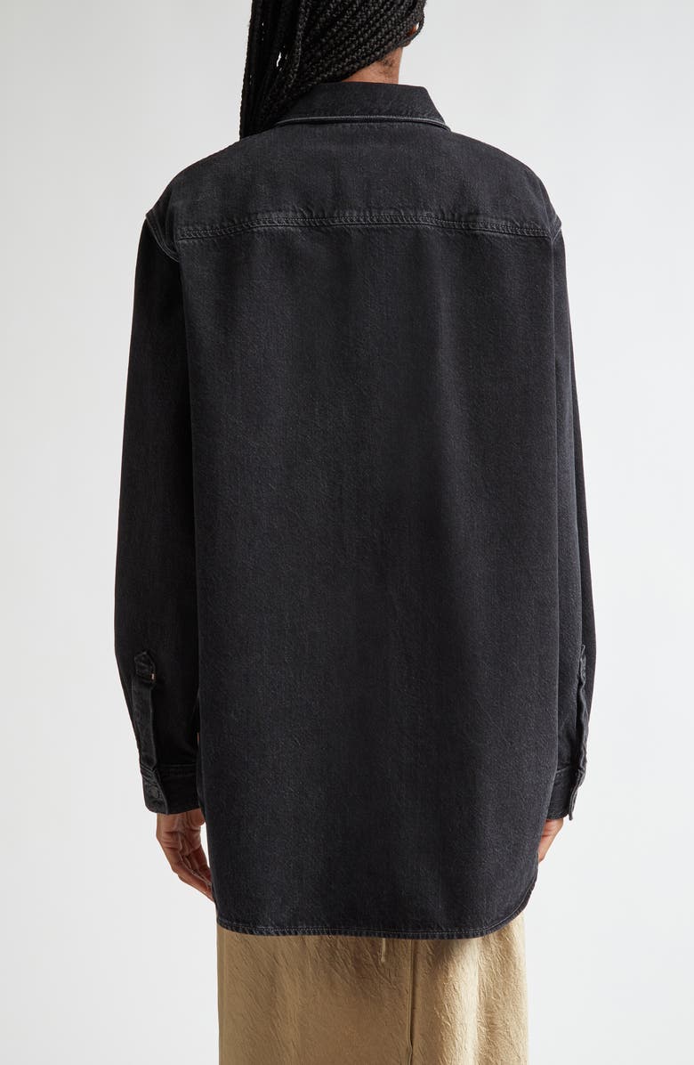 Acne Studios Relaxed Fit Organic Cotton Denim Button-Up Shirt, Alternate, color, Black
