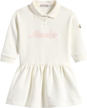 Moncler Kids' Logo Embroidered Long Sleeve Polo Sweatshirt