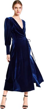 Belle & Bloom Current Mood Velvet Wrap Dress