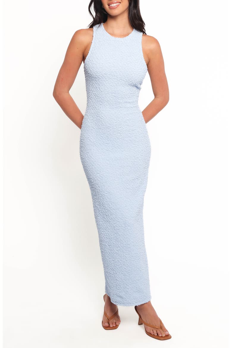 Kristine Pucker Knit Body-Con Maxi Dress, Main, color, SOFT BLUE