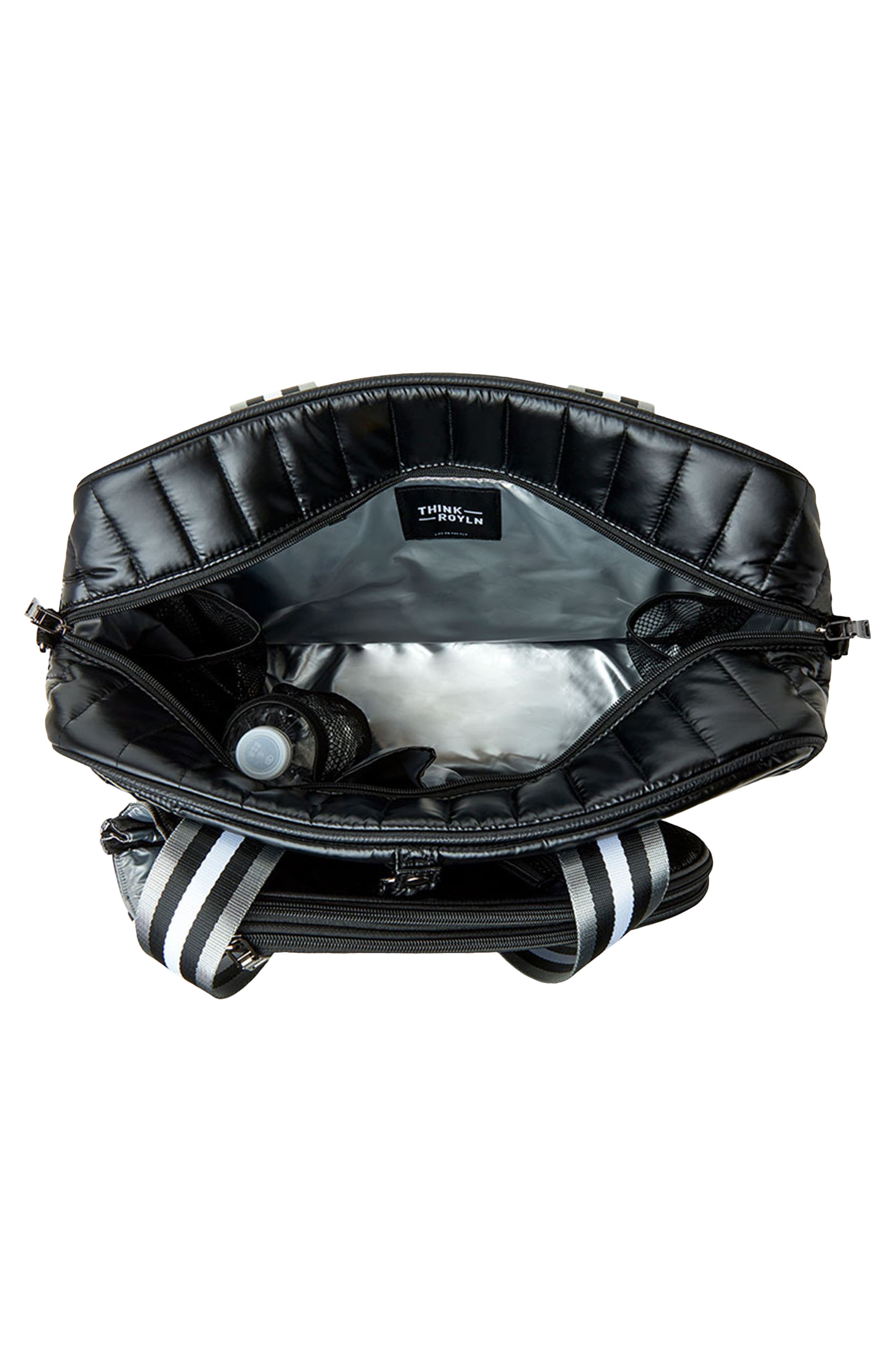 THINK ROYLN Champion Quilted Tennis Bag, Alternate, color, Pearl Black