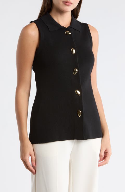 Teardrop Button Sweater Vest