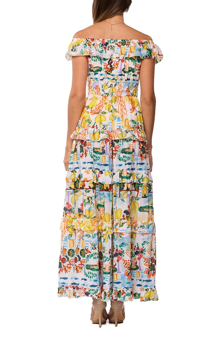 RANEES Off the Shoulder Ruffle Maxi Dress, Alternate, color, Blue