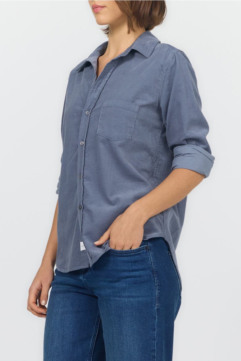 Galina Relaxed Button Up Shirt, Alternate, color, Vintage Indigo