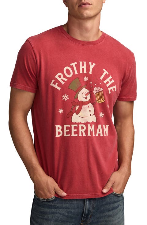 Frothy the Beer Man Cotton Graphic T-Shirt