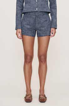 DL1961 Zoie Mid Rise Relaxed Cotton & Wool Shorts