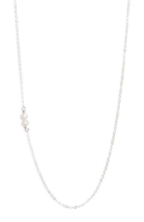 Semiprecious Stone Station Chain Necklace
