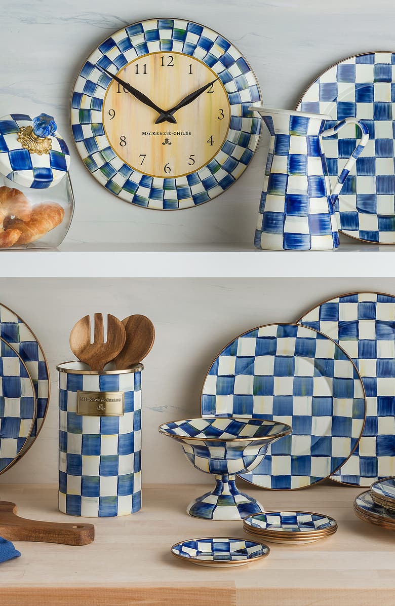 MACKENZIE CHILDS Royal Check Set of 4 Appetizer Plates, Alternate, color,