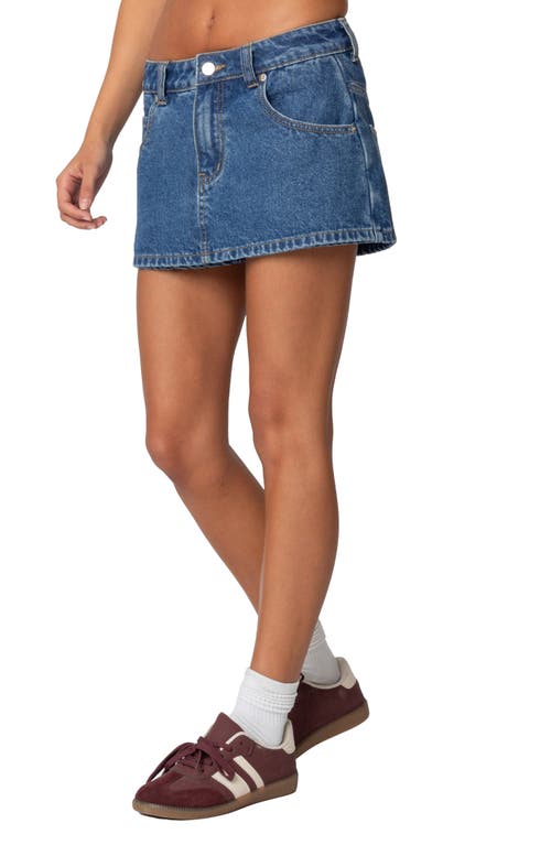 Edikted Talia Denim Miniskort In Dark-blue