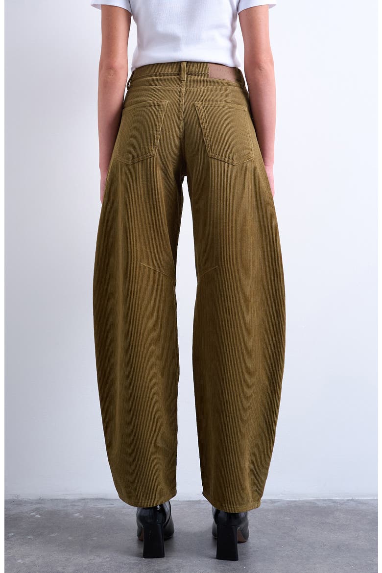 High Waist Barrel Corduroy Jeans, Alternate, color, TAN
