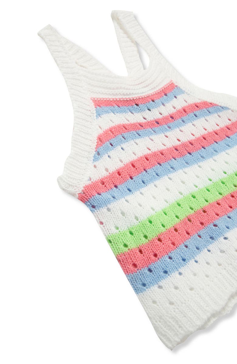 Habitual Kids Stripe Open Stitch Sweater Tank & Cotton Knit Shorts Set, Alternate, color, Pink Multi
