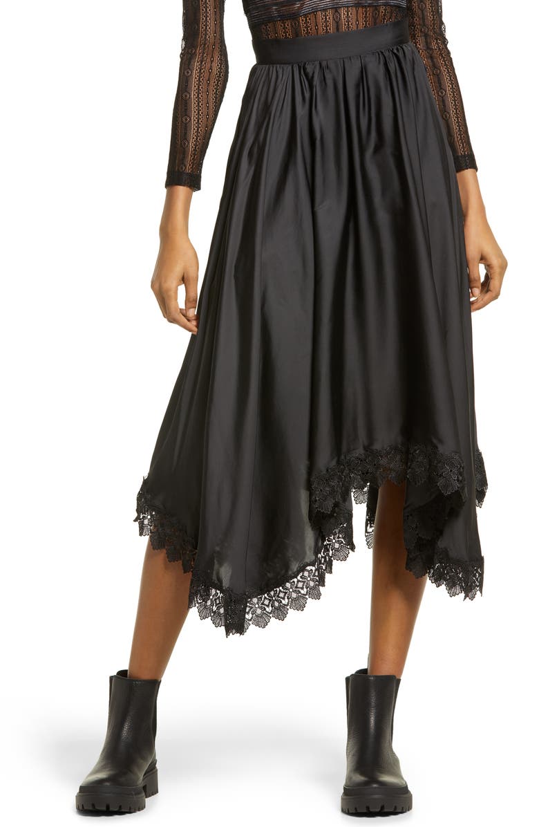 Amy Lynn Dorset Lace Hem Skirt, Main, color, 