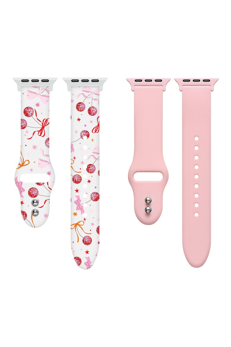 2-Pack Silicone Apple Watch® Watchbands, Main, color, PINK