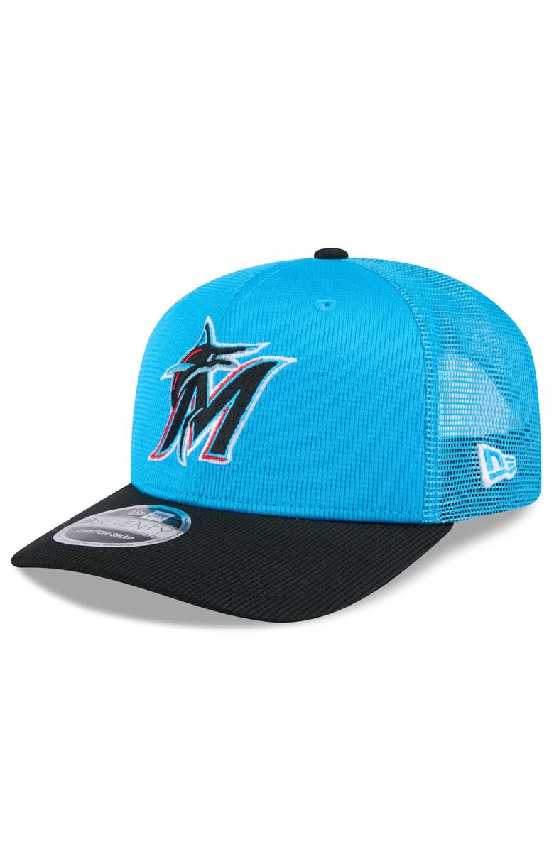 New Era Men's New Era  Blue/Black Miami Marlins 2025 Spring Training 9SEVENTY Stretch-Snap Trucker Hat, Main, color, 