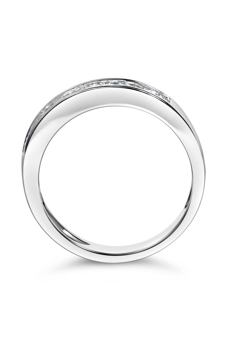 .925 Sterling Silver 1/3 Ctw Baguette Cut Diamond Channel Set Stackable Wedding Ring, Alternate, color, Silver
