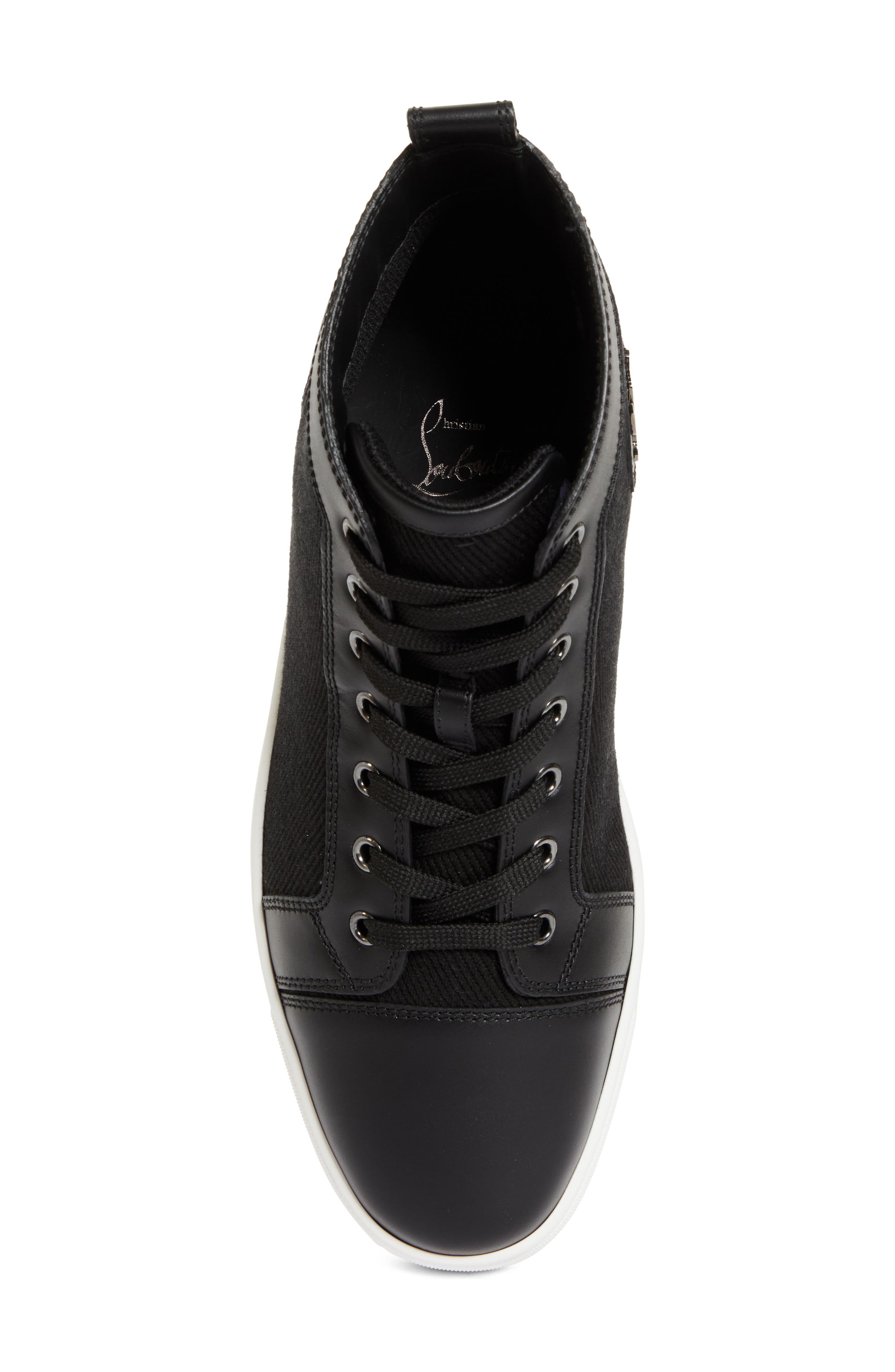 Christian Louboutin Louis High Top Sneaker, Alternate, color, Black