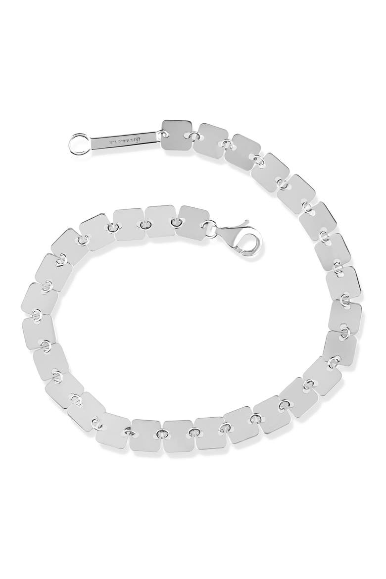 14K Gold Laser Square Chain Bracelet, Main, color, WHITE GOLD