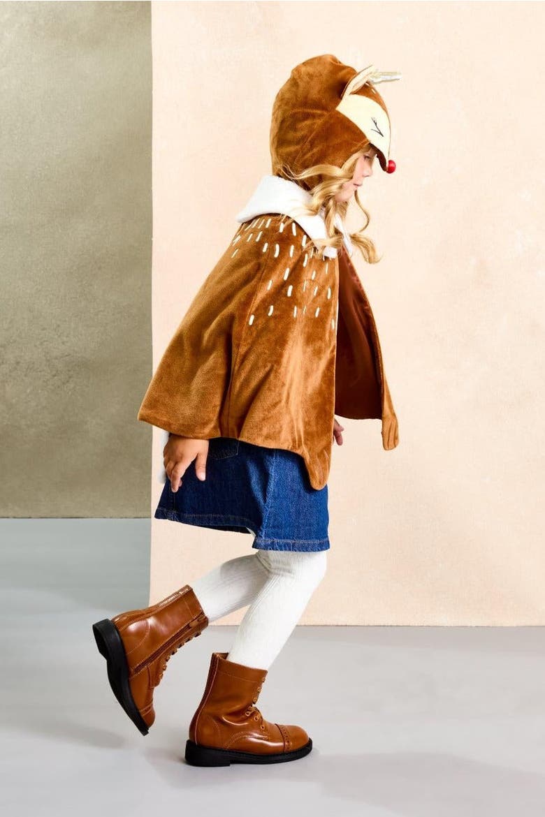 Reindeer Cape for Girls, Alternate, color, Beige