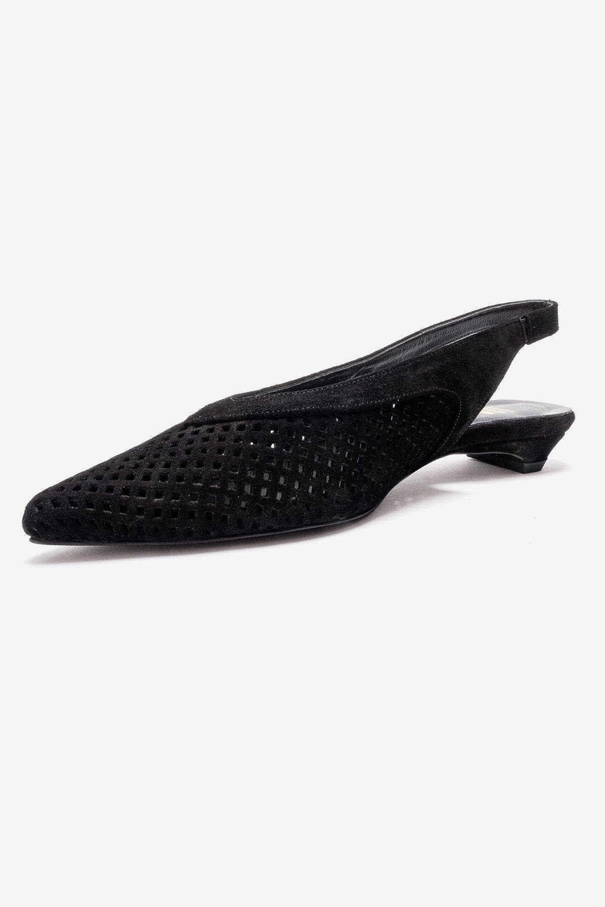 Forever & Always Shoes Lieve Leather Slingback Pump, Alternate, color, Black Suede