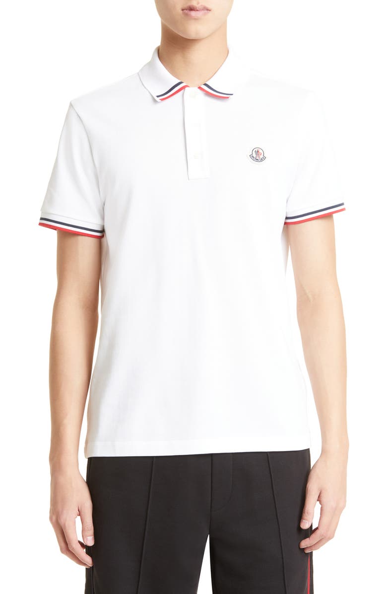 Moncler Tipped Piqué Polo, Main, color,