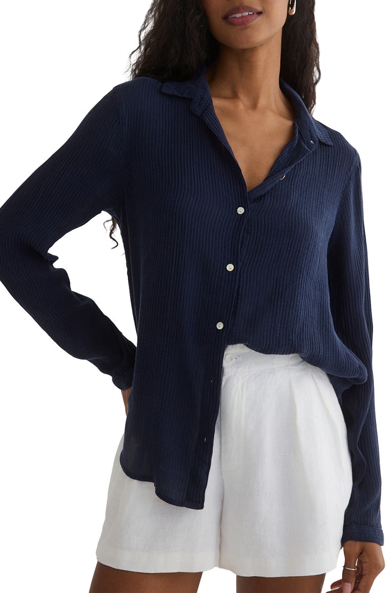 Bella Dahl Rib Button-Up Shirt, Main, color, 