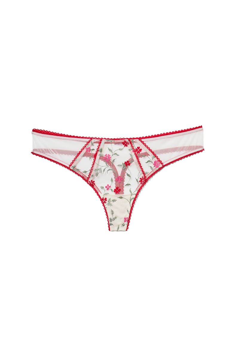 Adore Me Rosa Thong Panties, Main, color, Floral Red