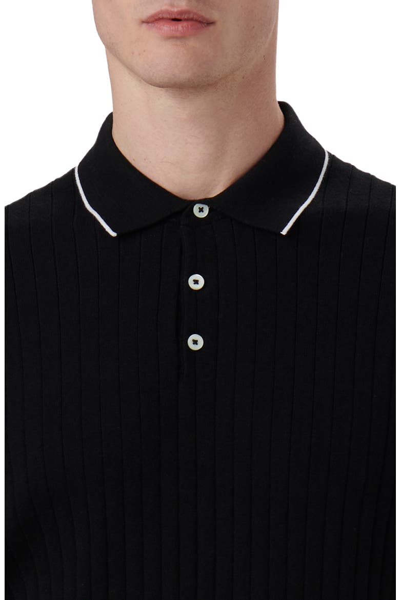 Ribbed Polo Sweater, Alternate, color, CAVIAR