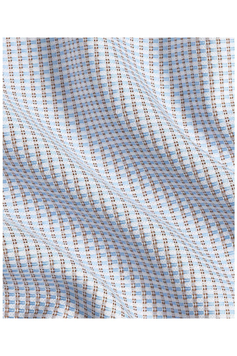 Regular Fit Check Cotton Dobby Dress Shirt, Alternate, color, SKY/ CHOCOLATE