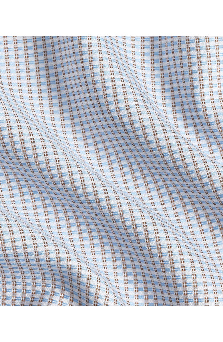 David Donahue Regular Fit Check Cotton Dobby Dress Shirt, Alternate, color, Sky/ Chocolate