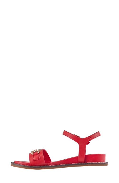 Ninety Union Madison Ankle Strap Flat Sandal In Red