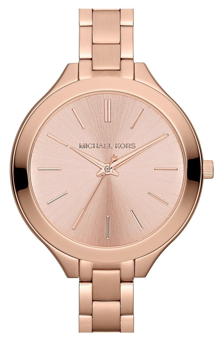 MICHAEL Michael Kors Michael Kors 'Slim Runway' Thin Bracelet Watch, 42mm, Main, color, 