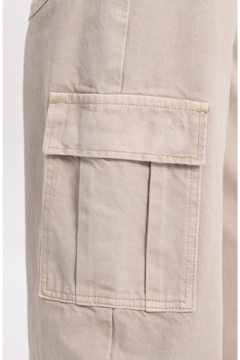 Low Rise Barrel Cargo Jeans, Alternate, color, LIGHT KHAKI