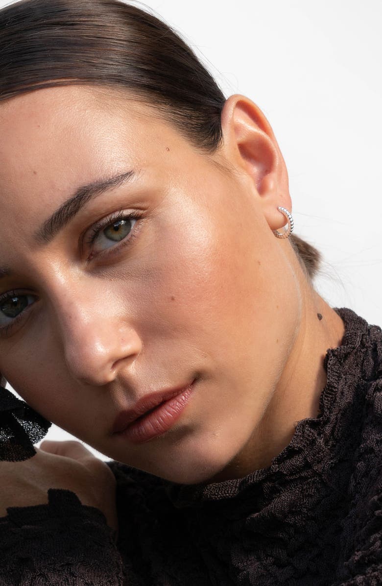 Dower & Hall Twist Huggie Hoops, Alternate, color, Sterling Silver