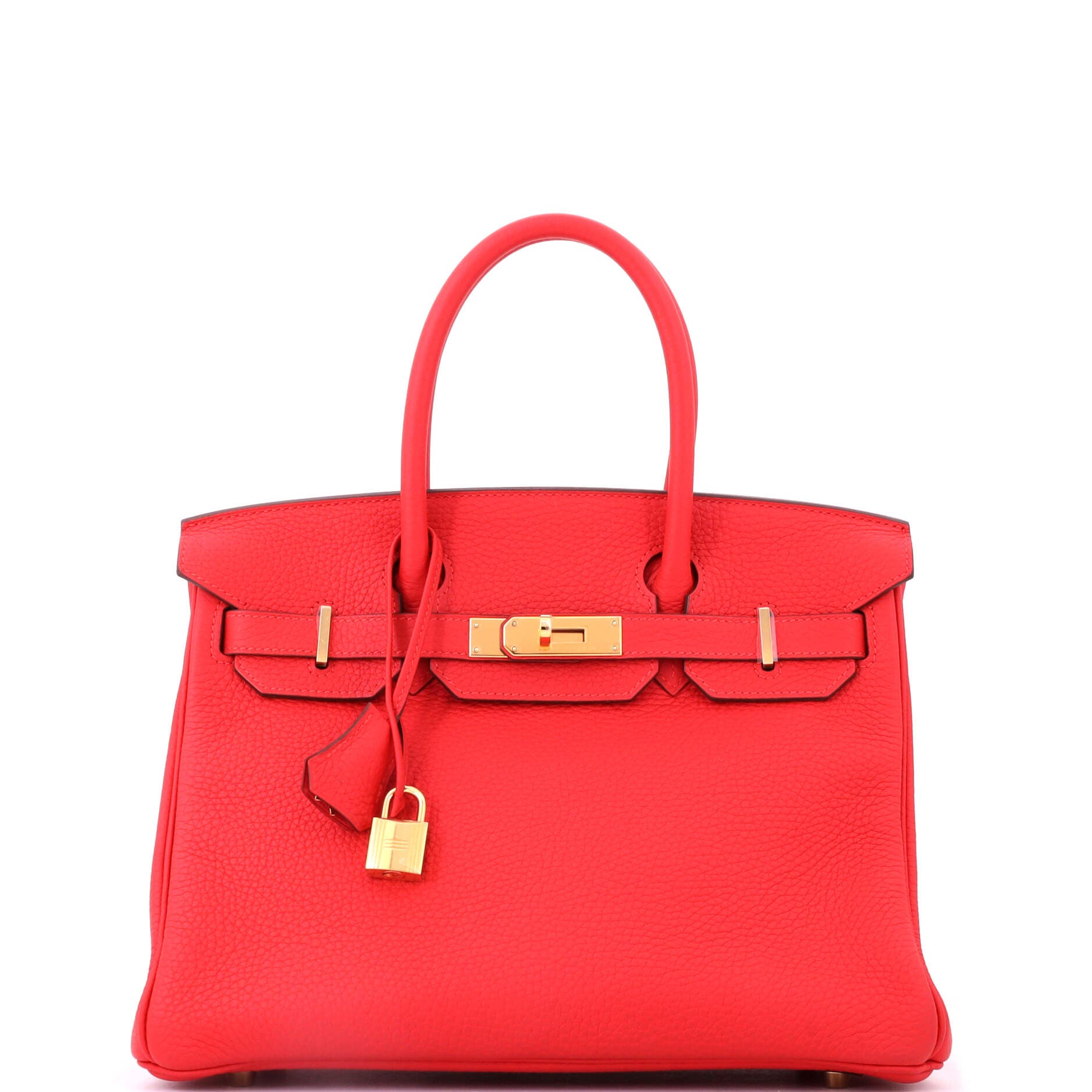 Birkin Handbag Red Clemence with Gold Hardware 30, Main, color, Rouge Tomate